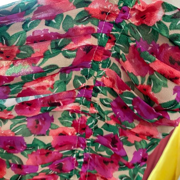 Endless Rose Floral Fitted Summertime Ruched Mini Dress Size Small - Picture 12 of 12